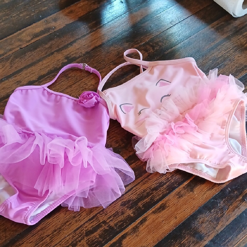 OP Pink and Peach Kids Tutu Swimwear